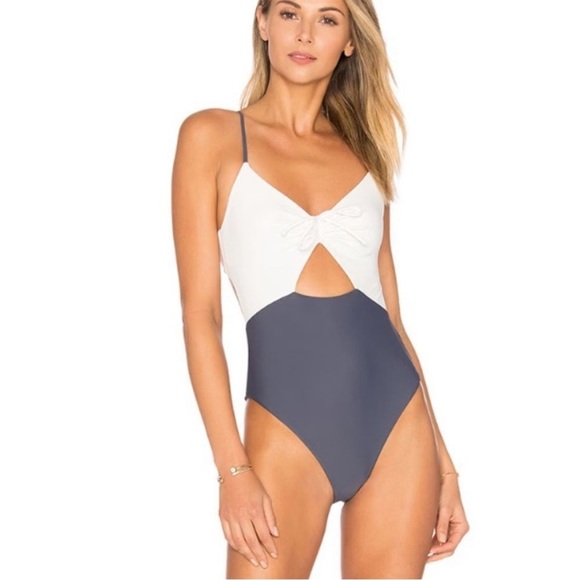 Tularosa Asa One Piece Ivory & Charcoal Swim Beach - Picture 2 of 6